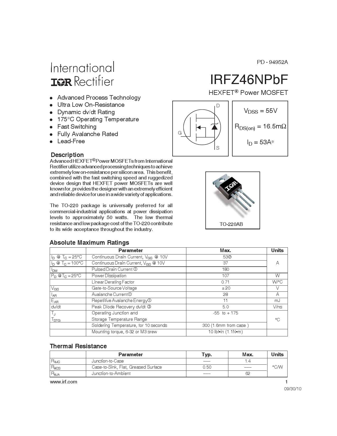 irfz46npbf