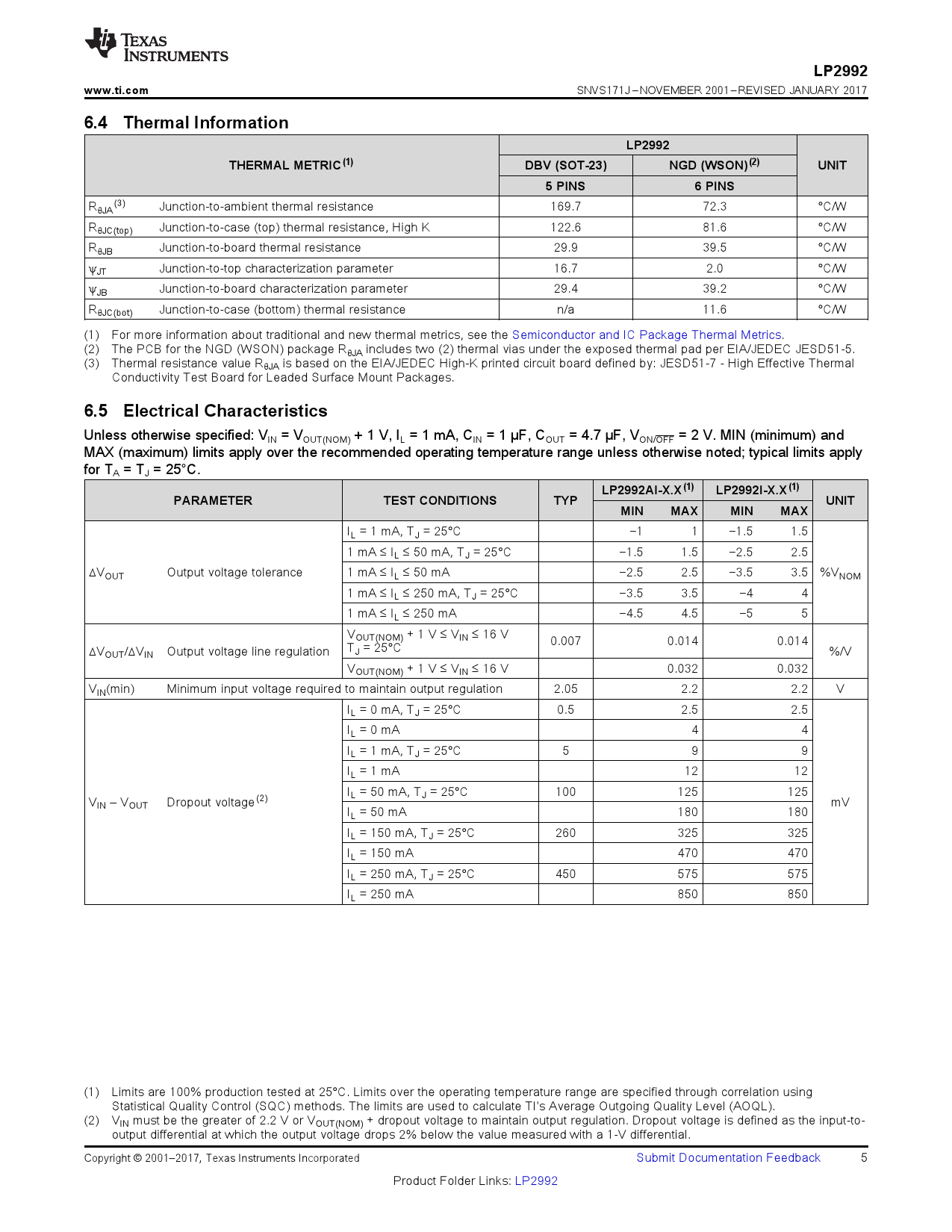 LP2992IM5 3 3 NOPB TI 德州仪器 LP2992IM5 3 3 NOPB中文资料 价格 PDF手册 立创电子商城