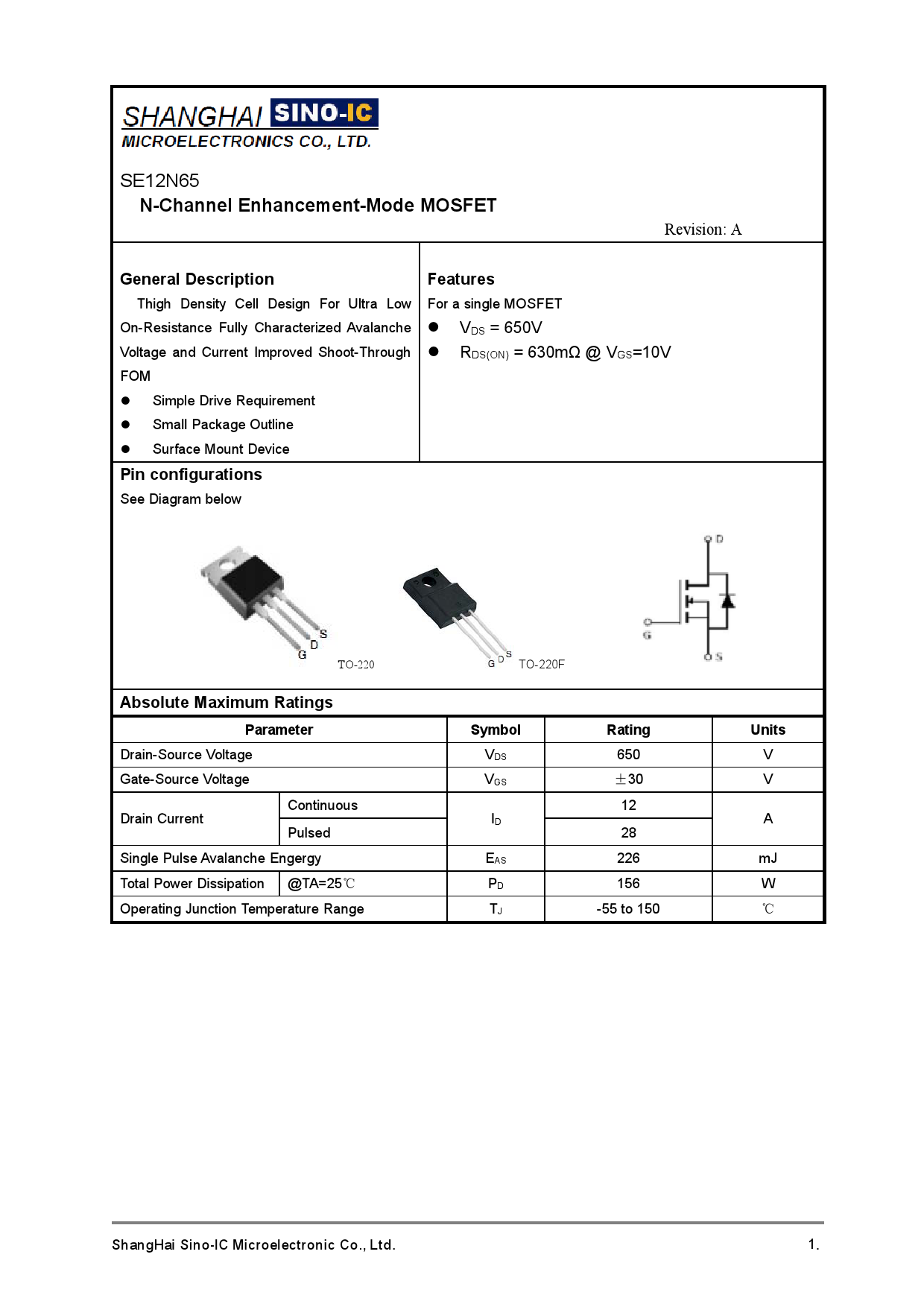 se12n65f_(sino-ic(光宇睿芯))se12n65f中文资料_价格_pdf手册-立创