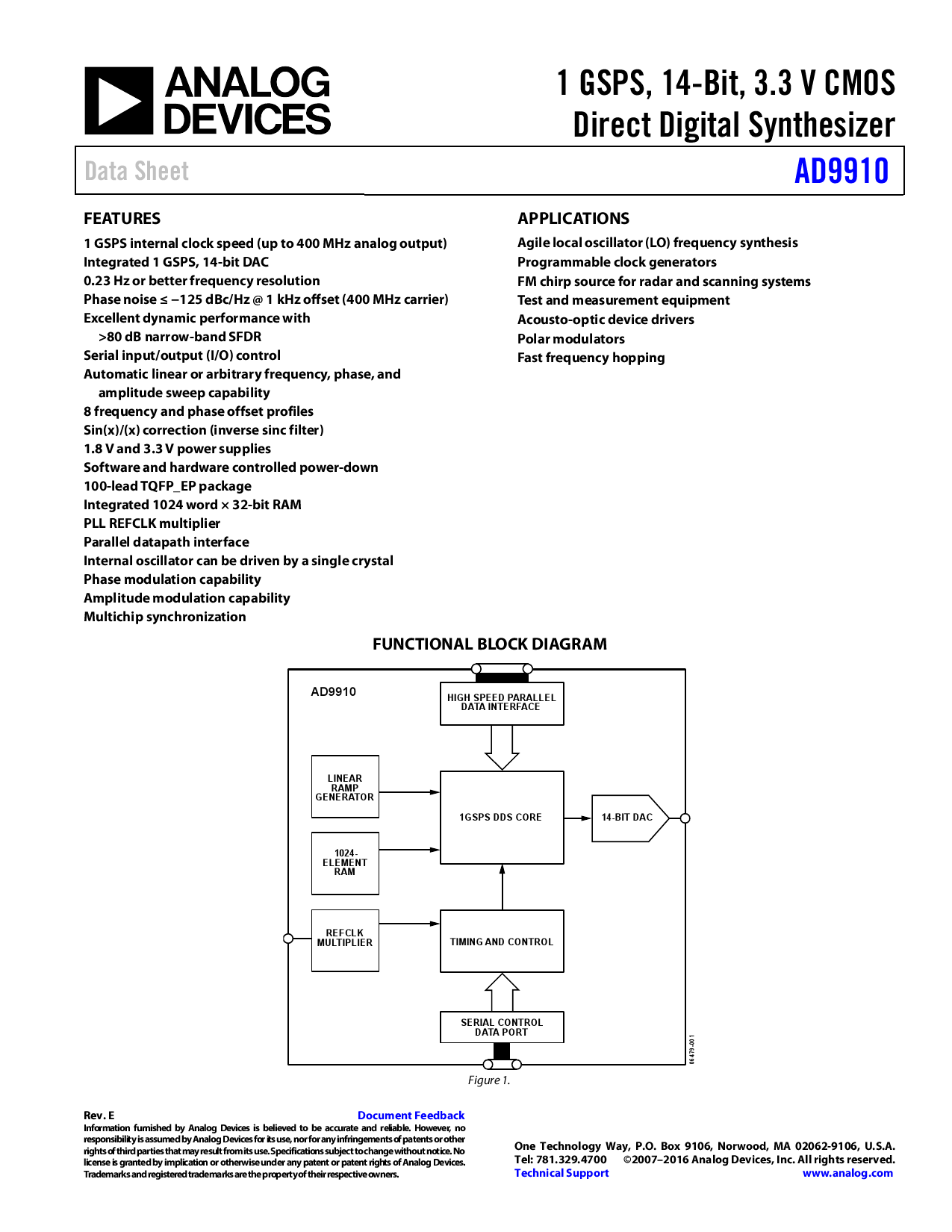 AD9910BSVZ REEL ADI 亚德诺 AD9910BSVZ REEL中文资料 价格 PDF手册 立创电子商城