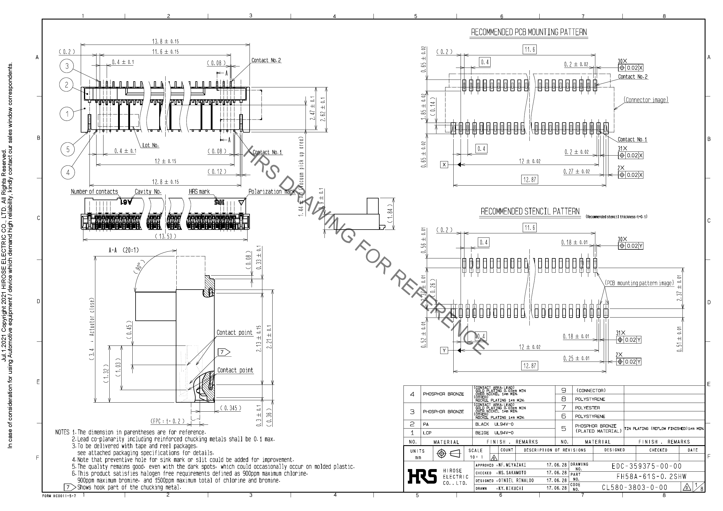 FH58A 61S 0 2SHW HRS 广濑 FH58A 61S 0 2SHW中文资料 价格 PDF手册 立创电子商城