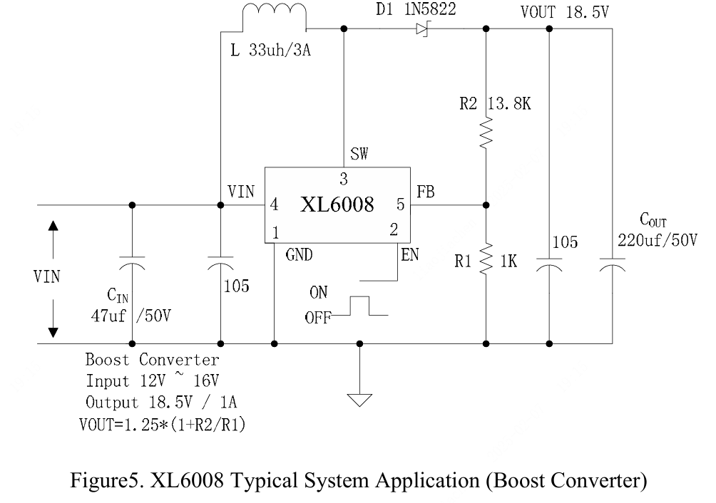 XLSEMI(芯龙)的XL6008E1系统框图