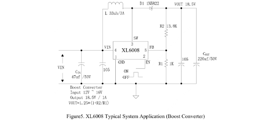 XLSEMI(芯龙)的XL6008E1系统框图