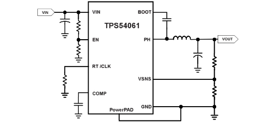 TI(德州仪器)的TPS54061DRBR系统框图