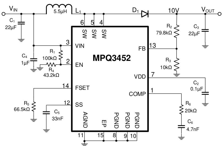 MPS(芯源)的MPQ3452DL-AEC1-LF-Z系统框图