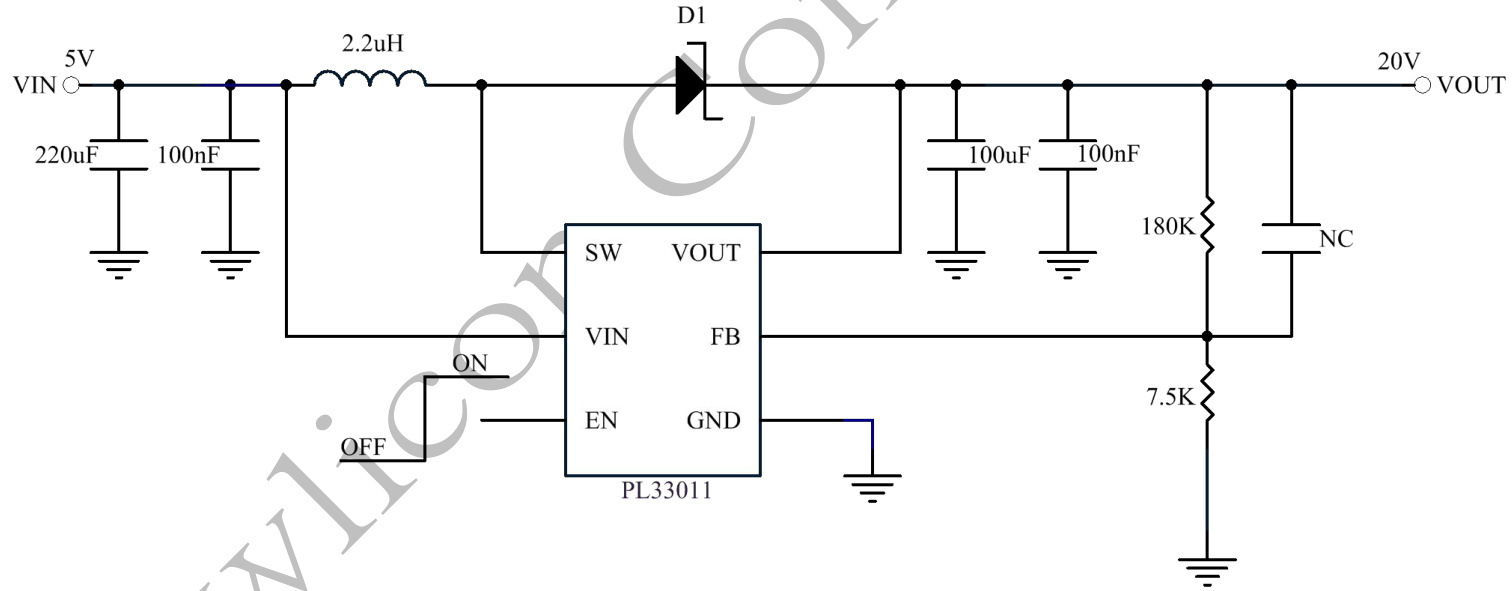 POWLICON(宝砾微)的PL33011系统框图