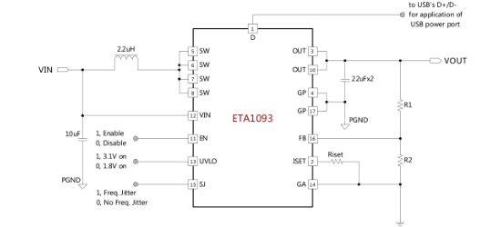 ETA(钰泰)的ETA1093Q3Q系统框图