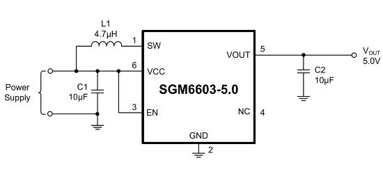 SGMICRO(圣邦微)的SGM6603-5.0YN6G/TR系统框图