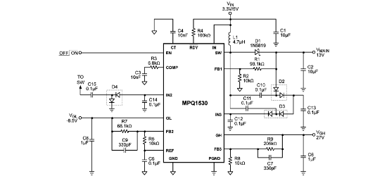 MPS(芯源)的MPQ1530DQ-LF-Z系统框图