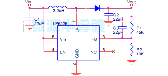 LOWPOWER(微源半导体)的LP6226CB6F系统框图