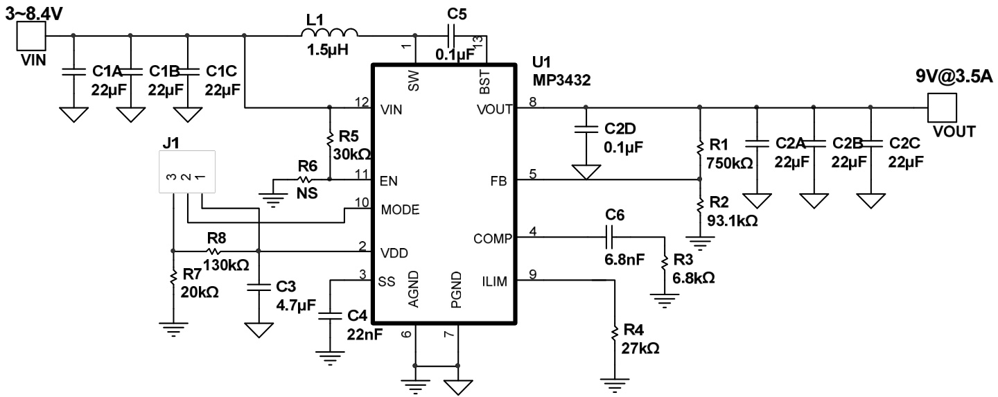 MPS(芯源)的MP3432GL-Z系统框图