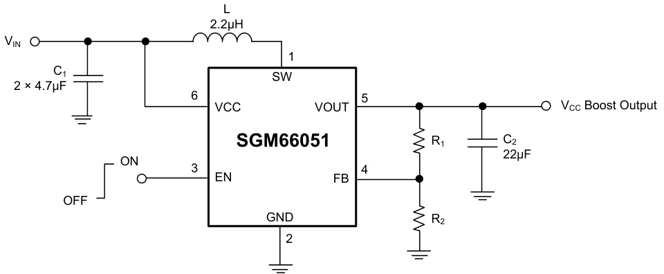 SGMICRO(圣邦微)的SGM66051-5.4YTN6G/TR系统框图