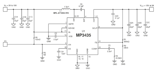MPS(芯源)的MP3435GL-Z系统框图