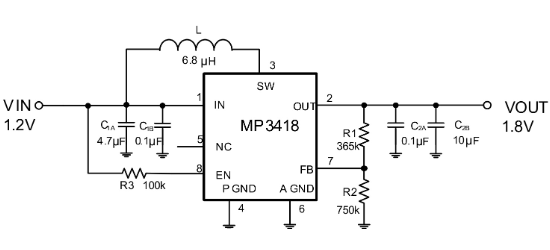 MPS(芯源)的MP3418GJ-Z系统框图