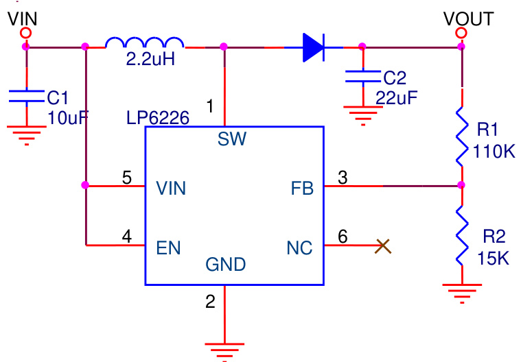 LOWPOWER(微源半导体)的LP6226B6F系统框图