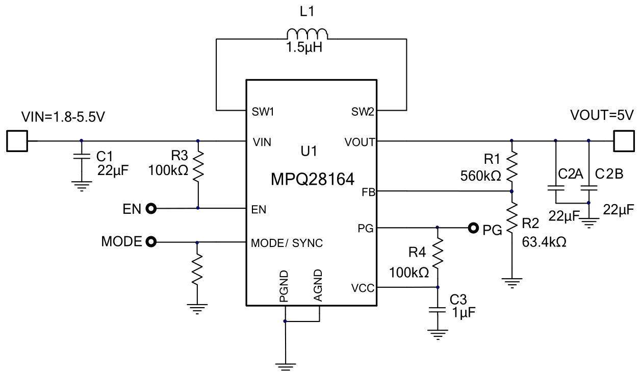 MPS(芯源)的MPQ28164GD-Z系统框图