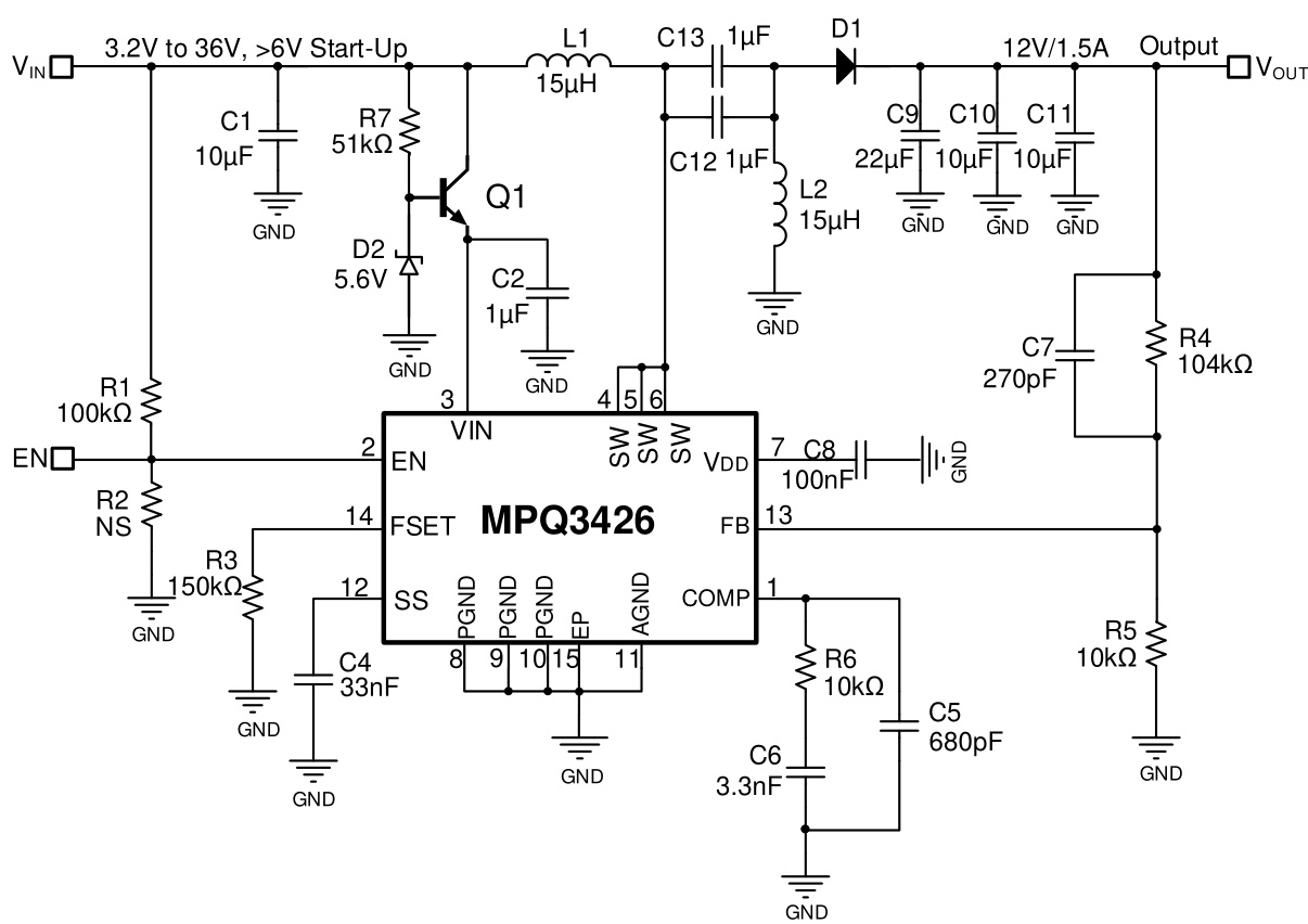MPS(芯源)的MPQ3426DL-AEC1-LF-Z系统框图