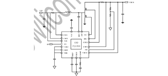 POWLICON(宝砾微)的PL5700系统框图
