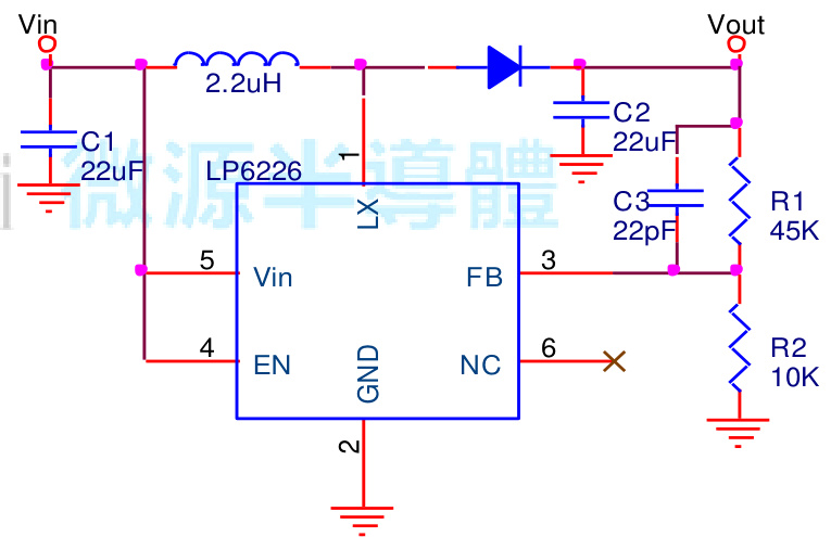 LOWPOWER(微源半导体)的LP6226CB6F系统框图