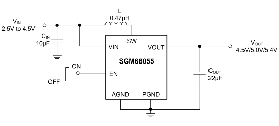 SGMICRO(圣邦微)的SGM66055-4.5YG/TR系统框图
