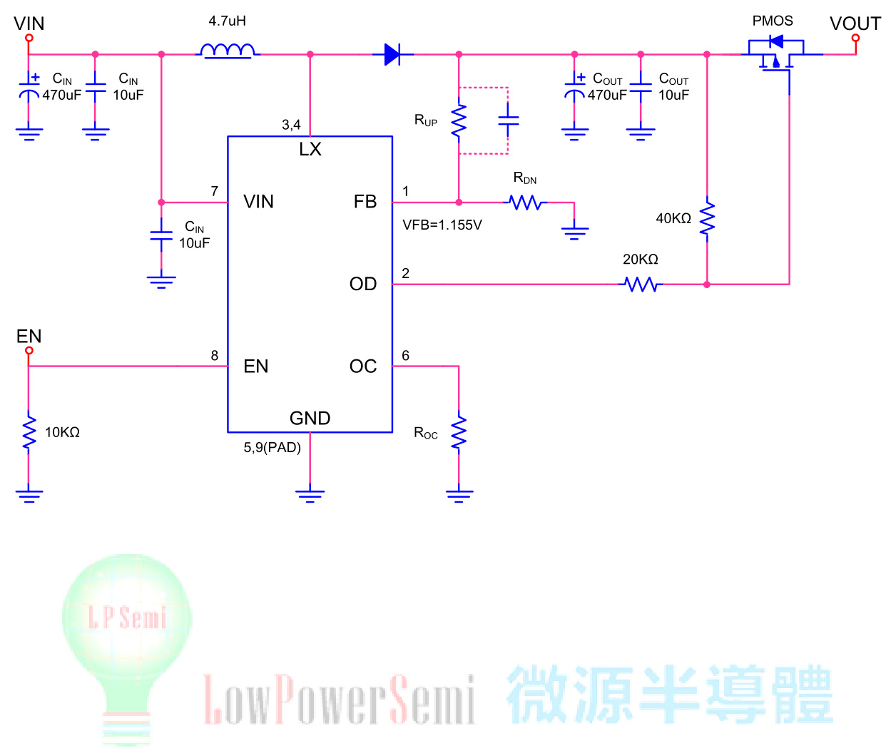 LOWPOWER(微源半导体)的LP6221ASPF系统框图