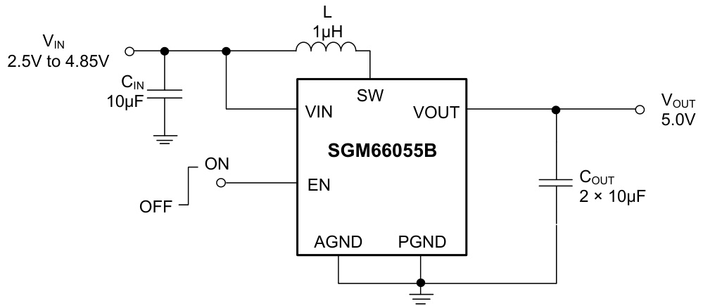 SGMICRO(圣邦微)的SGM66055B-5.0YG/TR系统框图
