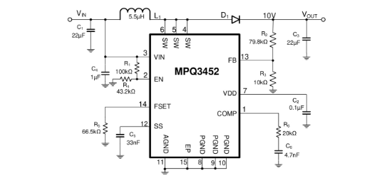 MPS(芯源)的MPQ3452DL-AEC1-LF-Z系统框图