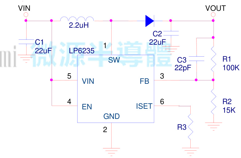 LOWPOWER(微源半导体)的LP6235B6F系统框图
