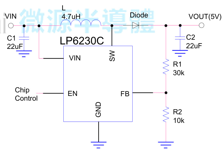 LOWPOWER(微源半导体)的LP6230CMSF系统框图