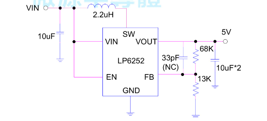 LOWPOWER(微源半导体)的LP6252B6F系统框图