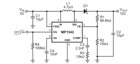 MPS(芯源)的MP1542DK-LF-Z系统框图