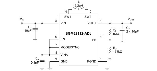 SGMICRO(圣邦微)的SGM62112-ADJYTD10G/TR系统框图