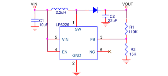 LOWPOWER(微源半导体)的LP6226B6F系统框图