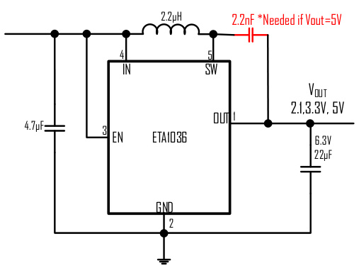 ETA(钰泰)的ETA1036V50S2F系统框图