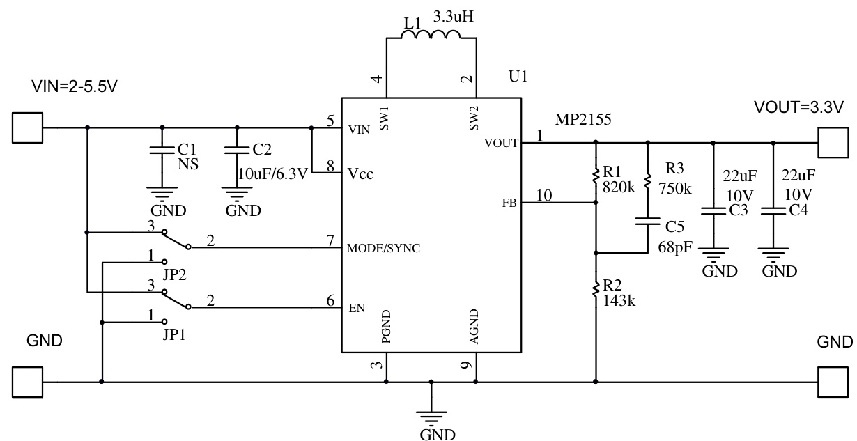 MPS(芯源)的MP2155GQ-Z系统框图