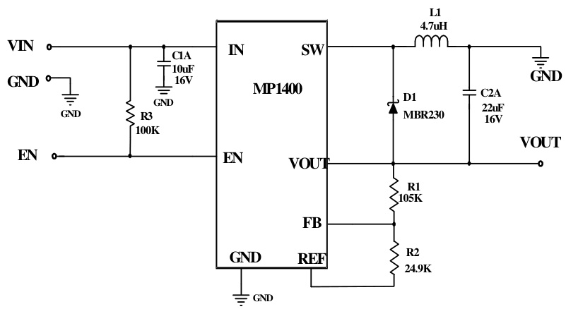MPS(芯源)的MP1400GC-Z系统框图