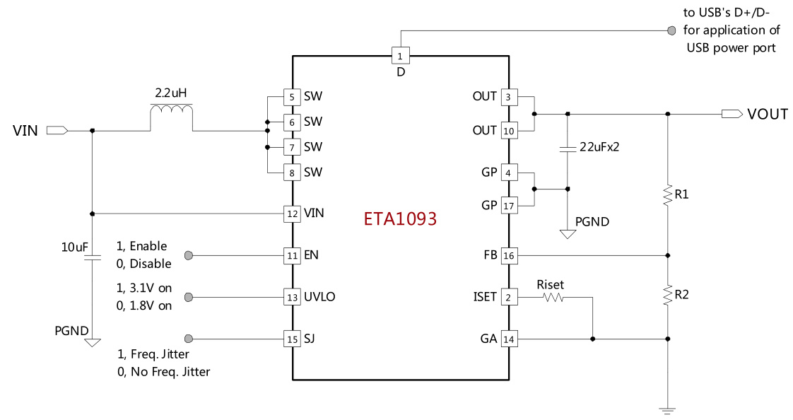 ETA(钰泰)的ETA1093Q3Q系统框图