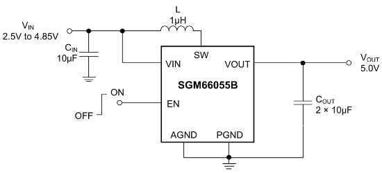 SGMICRO(圣邦微)的SGM66055B-5.0YG/TR系统框图