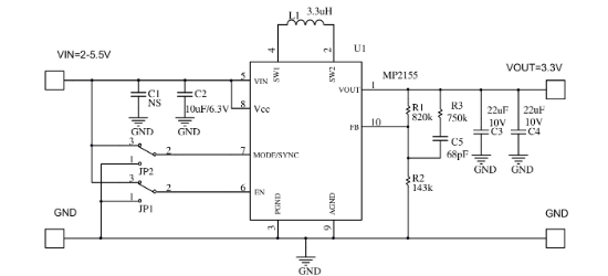 MPS(芯源)的MP2155GQ-Z系统框图