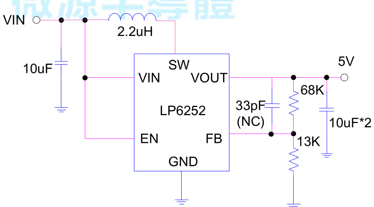 LOWPOWER(微源半导体)的LP6252B6F系统框图