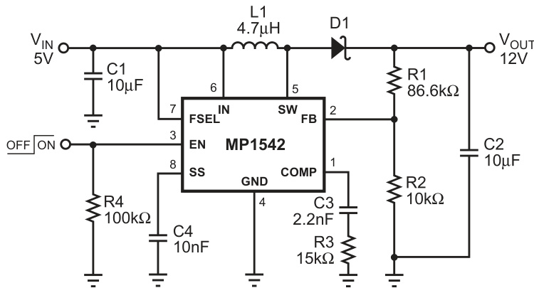 MPS(芯源)的MP1542DK-LF-Z系统框图