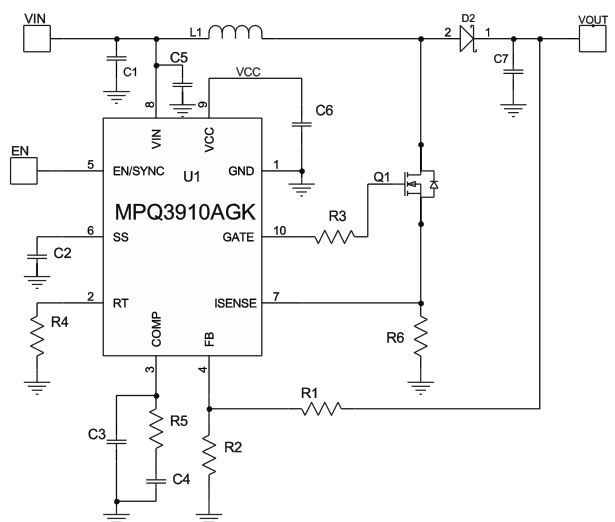 MPS(芯源)的MPQ3910AGK-AEC1-Z系统框图
