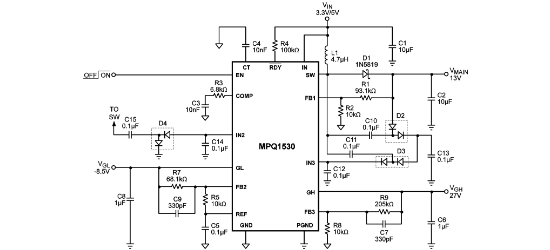 MPS(芯源)的MPQ1530DQ-AEC1-LF-Z系统框图