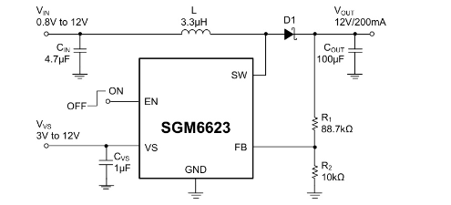 SGMICRO(圣邦微)的SGM6623YN6G/TR系统框图
