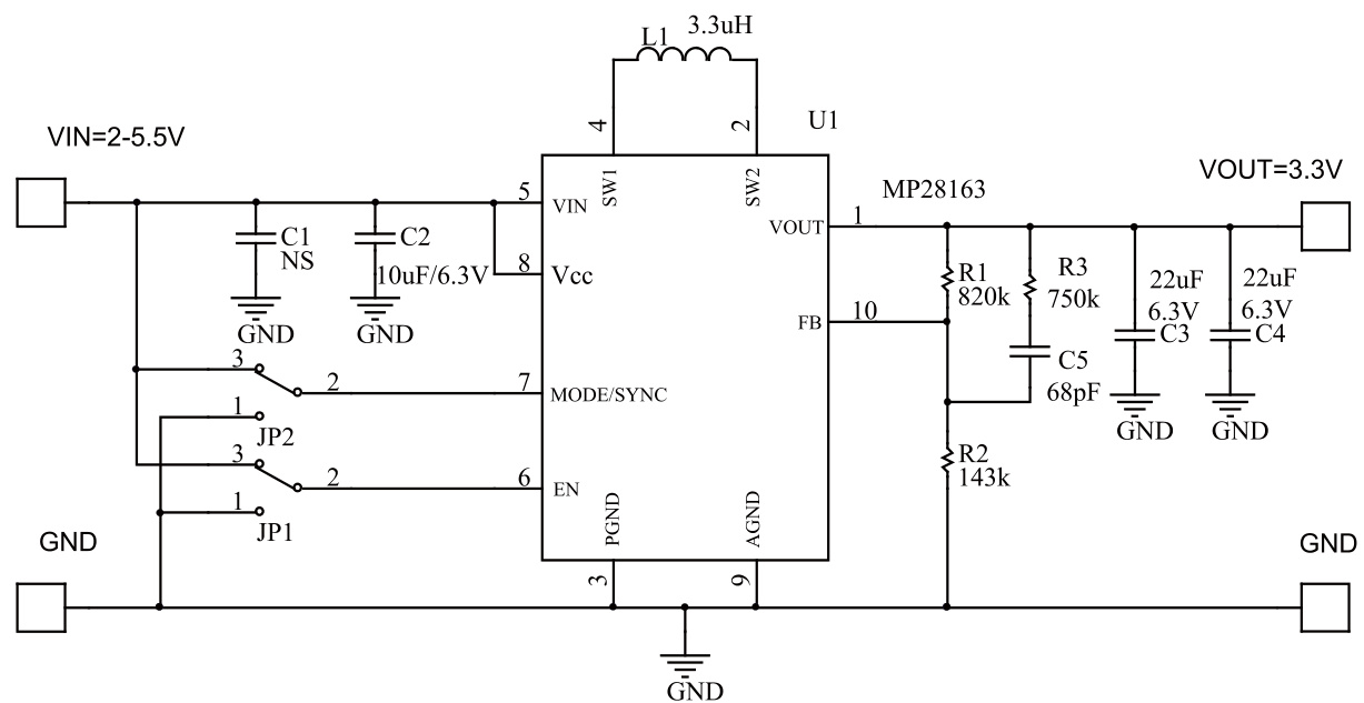 MPS(芯源)的MP28163GQ-Z系统框图