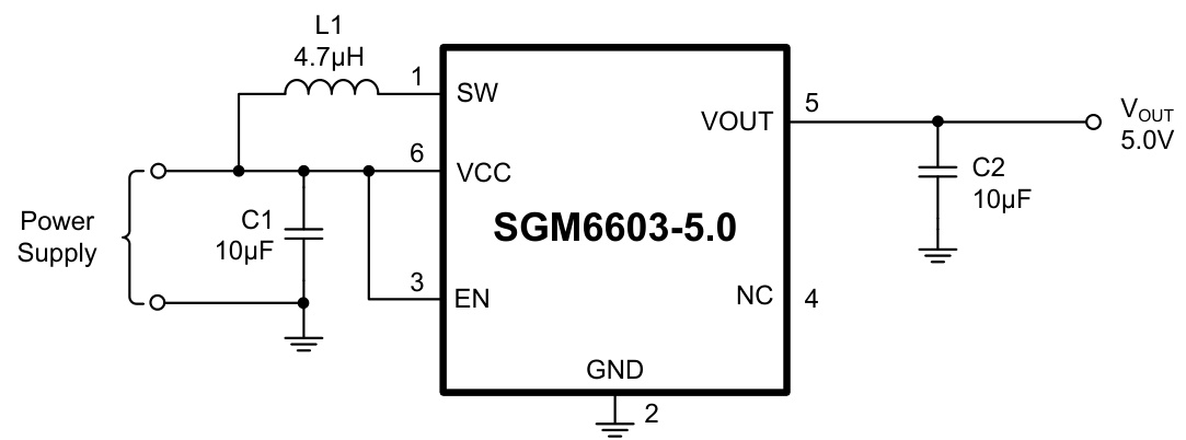 SGMICRO(圣邦微)的SGM6603-5.0YN6G/TR系统框图