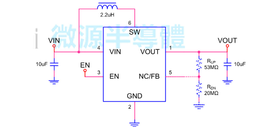 LOWPOWER(微源半导体)的LP6261AB6F系统框图