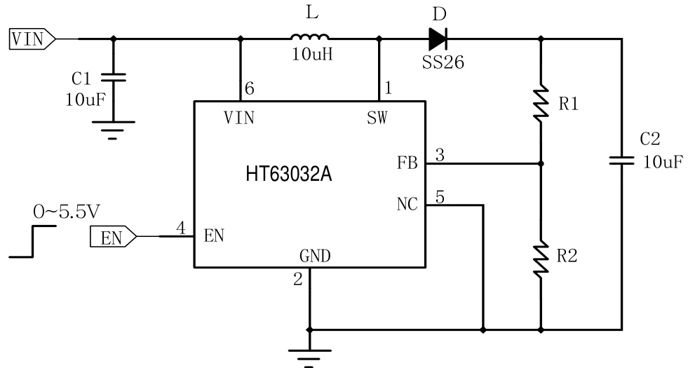 HTCSEMI(海天芯)的HT63032ARTZ系统框图