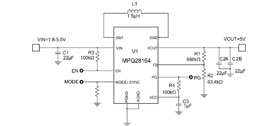 MPS(芯源)的MPQ28164GD-Z系统框图