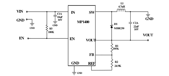 MPS(芯源)的MP1400GC-Z系统框图